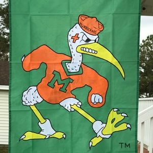 Vintage University of Miami Hurricanes House Flag